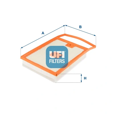 Image of 6C0129620D Air Filter UFI 30.692.00 49mm 206mm 349mm Insert VOLKSWAGEN: Polo V Hatchback, SEAT: Ibiza 4, Toledo 4 ST