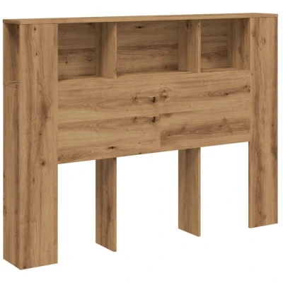 Image of vidaXL Headboard Cabinet Artisan Oak 140x18.5x102.5 cm Engineered Wood