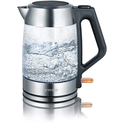 Image of Severin WK 3475 Glass Kettle (2200 Watt, 1.7 L) Stainless Steel