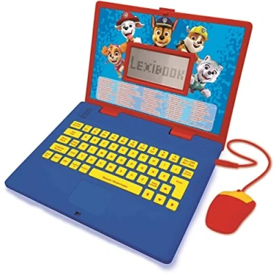 Image of LEXIBOOK Paw Patrol Educational and Bilingual Laptop Spanish/English Toy for Child Kid 124 Activities, Learn Play Games Music with Chase Marshall Red/Blue JC598PAi2,24 x 18 3.6 inches