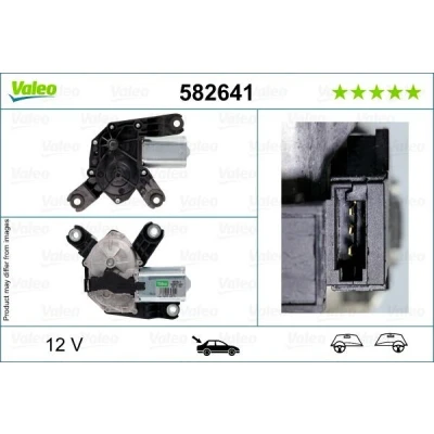 Image of 13163029, 39045012 Wiper Motor VALEO 582641 12V Rear VAUXHALL: Corsa Mk3, Zafira Mk2, OPEL: D Hatchback