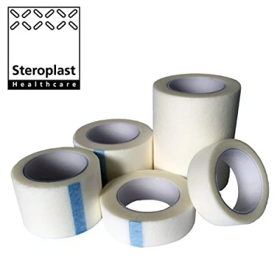 Image of Steroplast 1 PACK OF STEROTAPE PROFESSIONAL MEDICAL MICROPOROUS HYPO ALLERGENIC SOFT FABRIC WHITE TAPE (1.25CM X 5M)