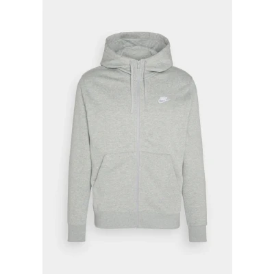 Image of Nike Sportswear CLUB Hoodie Zipup sweatshirt, Men&#039;s, Size: Small, Dark grey heather/matte silver/white
