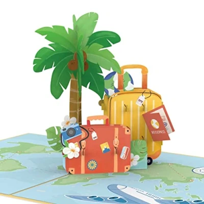 Image of papercrush® Pop Up Card Travel Voucher Have a good trip 3D for Holidays, Birthday, Honeymoon or Suitcase Funny Money Gift Fund Holiday &amp;