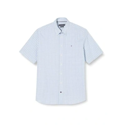 Image of Tommy Hilfiger Men Short Sleeve Shirt, Multicolor (Optic White/Ultra Blue/Multi), 39