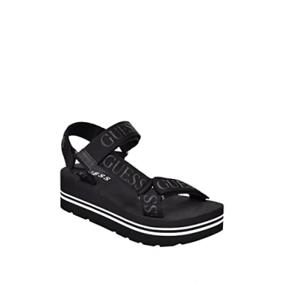 Image of Guess Women&#039;s Avin Wedge Sandal, Black, 7 UK