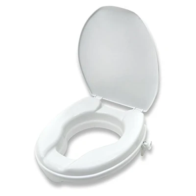 Image of Ability Superstore 2 inch White Balmoral Raised Toilet Seat with Lid
