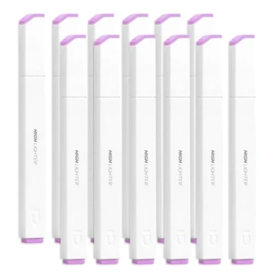 Image of M&amp;G Purple Highlighter, 12 Pack High Lighters Highlighters No Bleeds Highliters Pens Neon Soft Bulk Clear View Bright Tip Marker for Books Home Office, Square