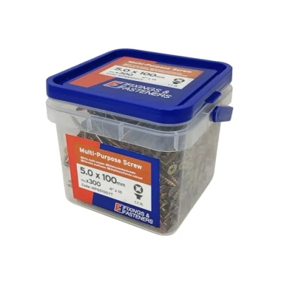Image of Forgefix Multi Purpose Pozi Compatible Screw Csk ST ZYP 5.0 x 100mm Tub 300