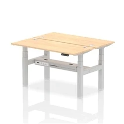 Image of Air B2B 1400x600mm Height Adjustable 2P Bench Desk CP Maple/Silver