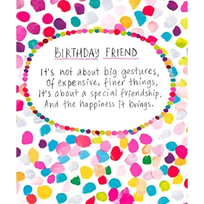 Image of Emotional Rescue Friend BIRTHDAY CARD, Card For Friend, Nice Words Paper Salad, Multi, SEN003