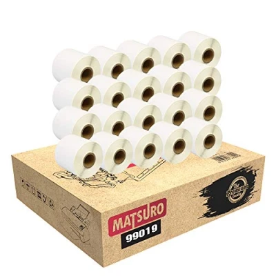 Image of Matsuro Original Compatible Label Rolls Replacement for DYMO 99019 S0722480 (59 mm x 190 110 Labels per Roll 20 Pack)