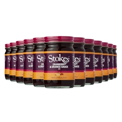 Image of Stokes Cranberry &amp; Orange Sauce with Ruby Port 215g Pack of 12