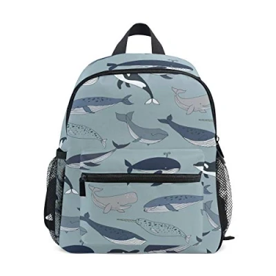 Image of BALII Sea Whale Toddler Backpack Book Bag School Rucksack for Girl Boy Children