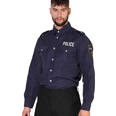 Image of Boland Men&#039;s 2060 Police Shirt, Multicoloured, 46 48 (EU)