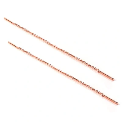 Image of Rose Gold Dipped Sterling Silver 12mm Bar Threader Pull Through Earrings