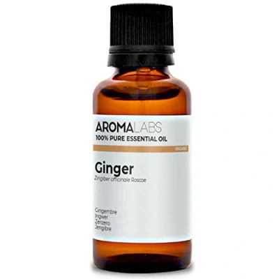 Image of BIO Ginger Essential Oil 30mL 100% Pure, Natural, Chemotyped and AB Certified Aroma Labs (French Brand)