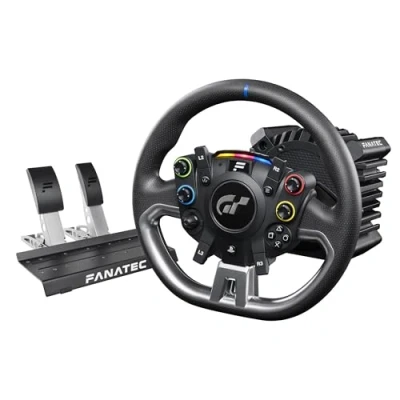 Image of FANATEC Officially Licensed Gran Turismo DD Pro PlayStation® Sim Racing Steering Wheel, Base and Pedals Polyphony Digital 5 Nm FluxBarrier Direct Drive, 2 Pedal Set for PC, PS5, PS4