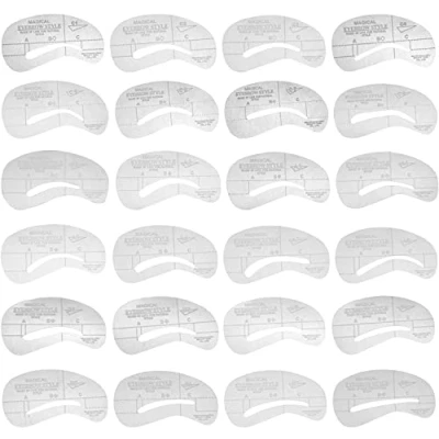 Image of 24 Pcs Styles Eyebrow Grooming Shaping Stencil Card Kit, Drawing Thrush Template Shaper DIY Makeup Beauty Tools