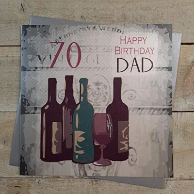 Image of WHITE COTTON CARDS 70 Happy Dad&#039; Handmade 70th Birthday Card (Wine,Code xbs70d)
