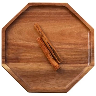 Image of IQOUNIX Organic Wooden Tray, Cheese Board, Serving Platter, Charcuterie Boards, 25 x 2 cm Platter
