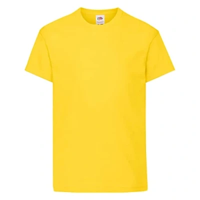 Image of Fruit of the Loom Unisex Kid&#039;s Original T Shirt, Yellow, 14 15 Years