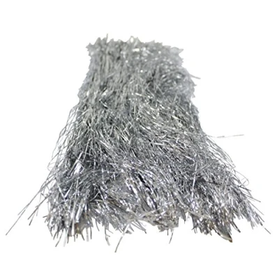 Image of 1000ct Silver Tinsel Icicle Strand Christmas Decorations 18&quot;