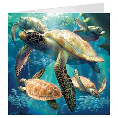 Image of 3D LiveLife Greeting Card Sea Turtle Swim from Deluxebase. Lenticular Blank Cards with Envelopes. All Occasion featuring Original Artwork by Michael Searle.