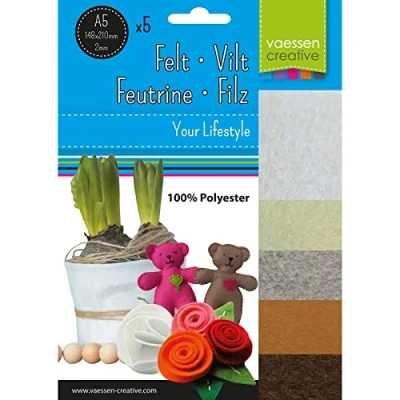 Image of Vaessen Creative Felt Fabric Sheets Bundle, Brown, One Size