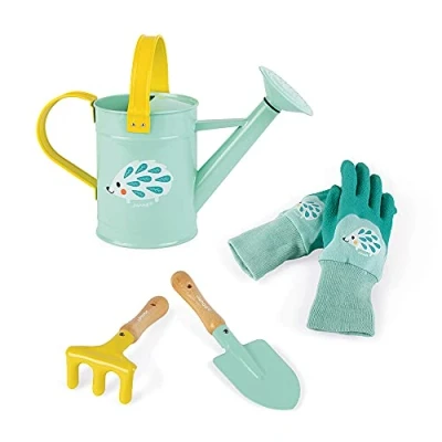 Image of Janod Happy Garden Little Gardener Playset Set Of 4 Gardening Tools for Children Fine Motor Skills Mint Colour from 3 Years Old, J03187