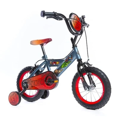 Image of Huffy Avengers Boys Bike 12 Inch Ages 3 5 yrs 98 112cm Grey &amp; Red ft Hulk, Iron Man + Thor