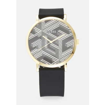 Image of Guess Bossed Watch Gold coloured, Men&#039;s, Size: One Size, coloured