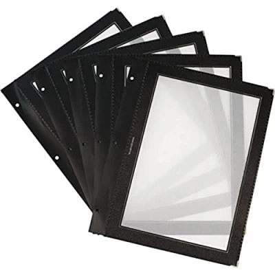 Image of Securit H747 A4 Menu Holder Insert, Black, Pack of 5