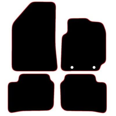 Image of Carsio Carpet Car Mats For Hyundai i10 2020+ Onwards Tailored Fit Floor Mat Set Complete Accessory Black Custom Fitted All Weather, Anti Slip Backing &amp; Red Trim
