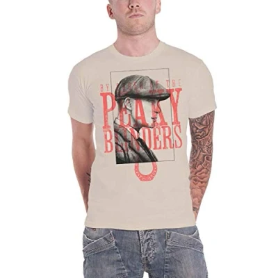 Image of Official T Shirt Peaky Blinders Shelby Brothers &#039;Red Logo Tommy&#039; Sand L