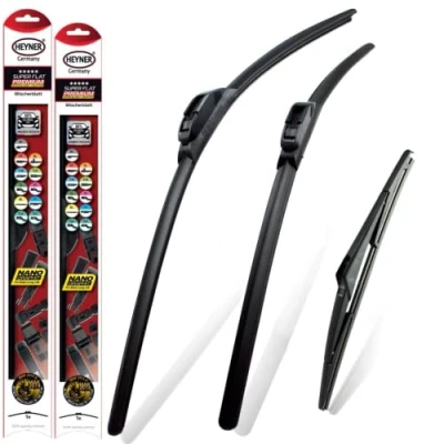Image of HEYNER Germany Super Flat Wiper Blades Size 28&quot;28&quot; Rear 11 O Fits Kia Carens 2013 onwards HSF2828H11O