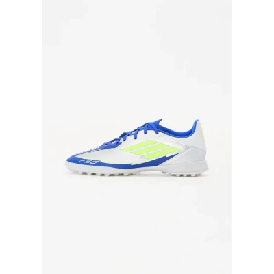 Image of adidas Performance Messi F50 League Boots turf Astro trainers, Men&#039;s, Size: 6.5, Silver/yellow/blue Synthetics