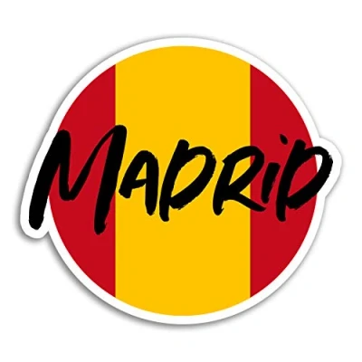 Image of 2 x 10cm Madrid Vinyl Stickers Spain Flag Travel Sticker Laptop Luggage #18326 (10cm Wide)