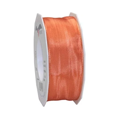 Image of Präsent Lyon Wired Taffeta Ribbon Salmon 40 mm Width, 25 m Length