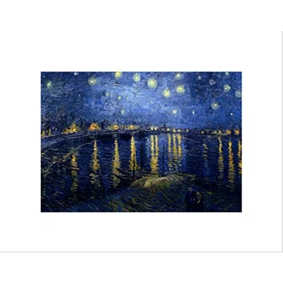 Image of Wee Blue Coo VAN GOGH STARRY NIGHT 1888 OLD MASTER BLACK FRAMED ART PRINT B12X2255