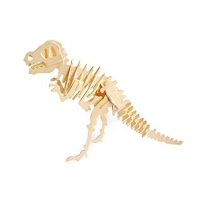 Image of Georgie Porgy 3D Wooden Puzzle Animal Building Blocks For Children Jigsaw Educational Toy Gift (JP203 T Rex)