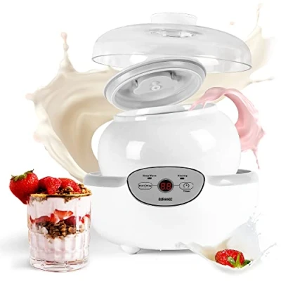 Image of Duronic Digital Yoghurt Maker YM1 Electric Making Machine with Large 1.5 Litre Ceramic Pot Make Fresh Homemade Bio Active