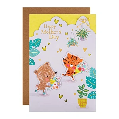 Image of Hallmark Mothers Day Card Cute Illustrated Animals Design