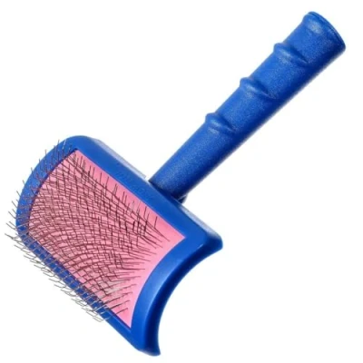 Image of Show Tech Tuff On Tangles Long Pin Slicker Dog Brush Professional Detangling Suitable for Haired Pets Ergonomic Design w/Comfort Handle Grooming Brush, Standard
