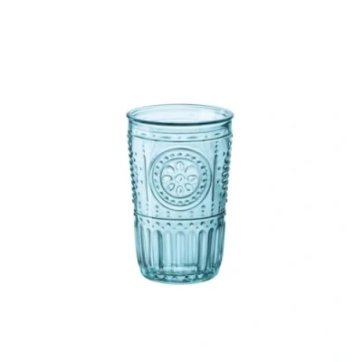 Image of 4x Blue 340ml Romantic Highball Glasses By Bormioli Rocco