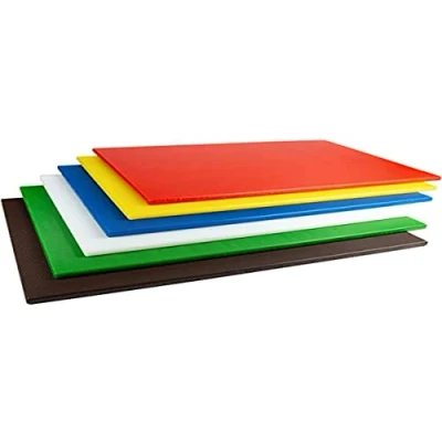 Image of Grunwerg Polyethylene Plastic Durable Scratch Resistant Coloured Cutting Board, White,CB 1018W