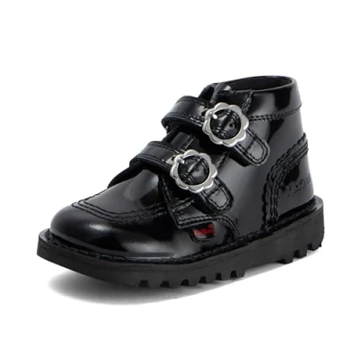 Image of Kickers Infant Girl&#039;s Kick Hi Vel Bloom Ankle Boot, Black, 5 UK Child