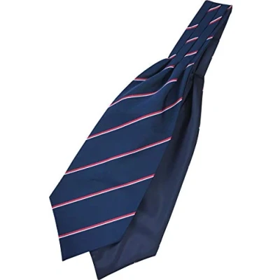Image of Great British Tie Club Royal Navy Regiment Woven Striped Ascot Cravat