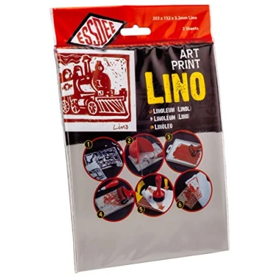 Image of ESSDEE 3.2/L3 Lino Printing Block 200x150x3.2mm Pk2, Linoleum, Grey, 203 x 152