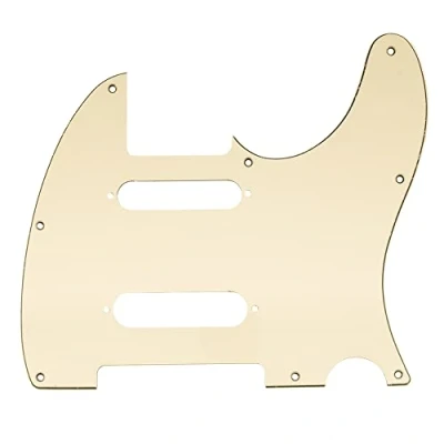 Image of Musiclily Pro 8 Holes SS Guitar Tele Pickguard for USA/Mexico Fender Deluxe Nashville Telecaster Electric Guitar, 3Ply Cream